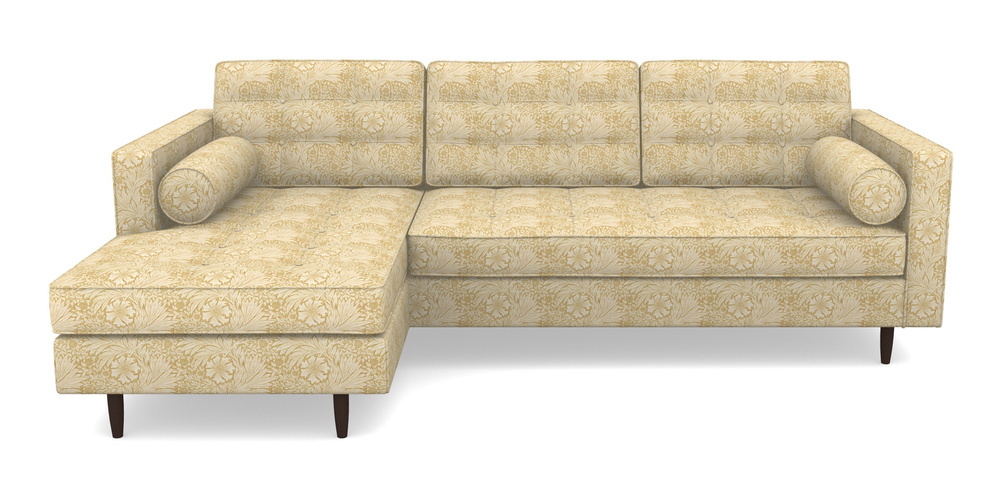 Product photograph of Marylebone Lhf Chaise In William Morris Collection - Marigold - Lichen Cowslip from Sofas and Stuff Limited