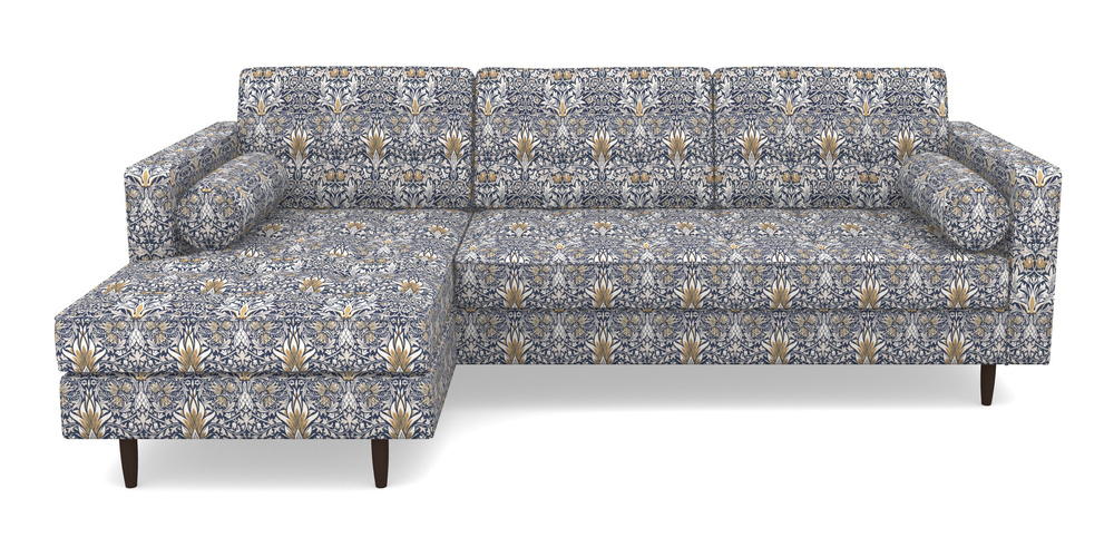 Product photograph of Marylebone Lhf Chaise In William Morris Collection - Snakeshead - Indigo Hemp from Sofas and Stuff Limited