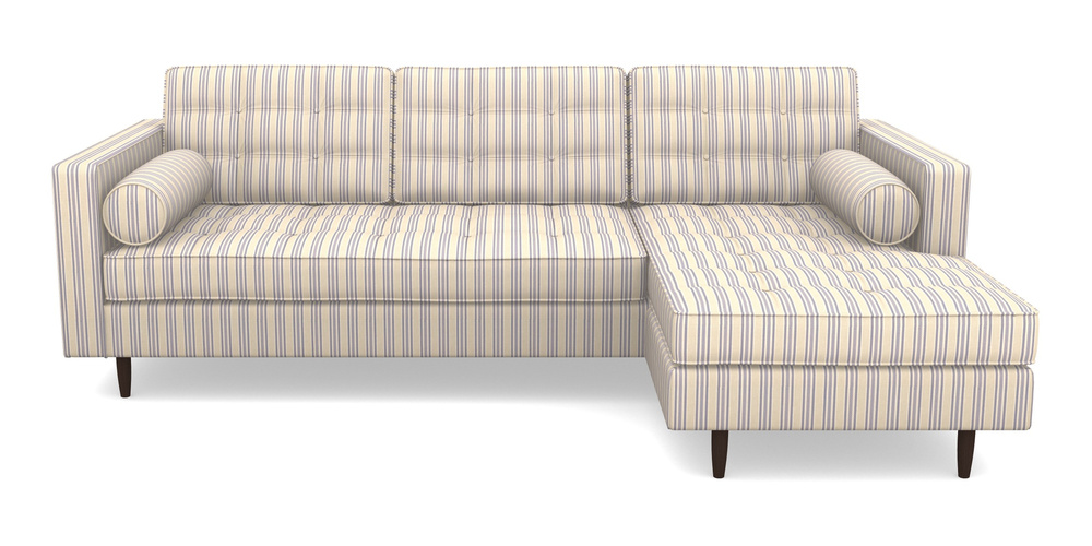 Product photograph of Marylebone Rhf Chaise In Cloth 22 - Racing Stripes Ayr - Blueberry from Sofas and Stuff Limited