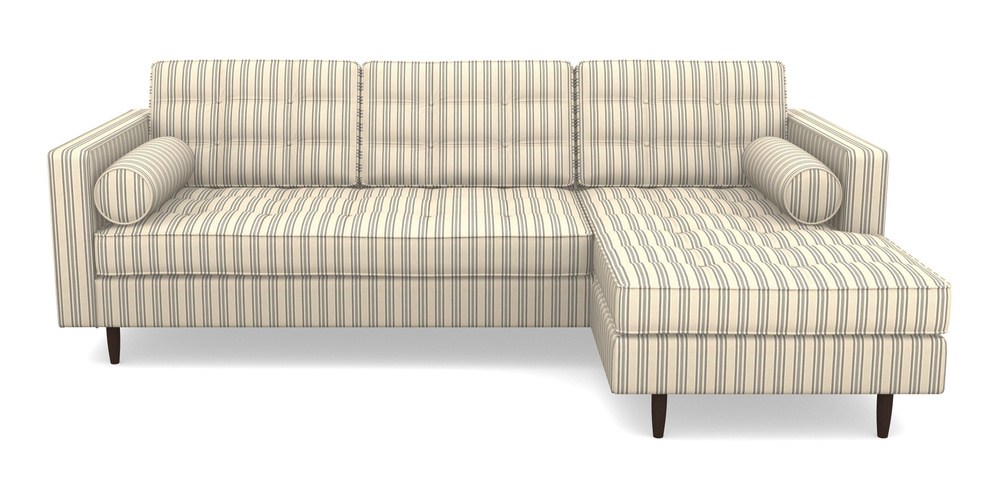 Product photograph of Marylebone Rhf Chaise In Cloth 22 - Racing Stripes Ayr - Charcoal from Sofas and Stuff Limited