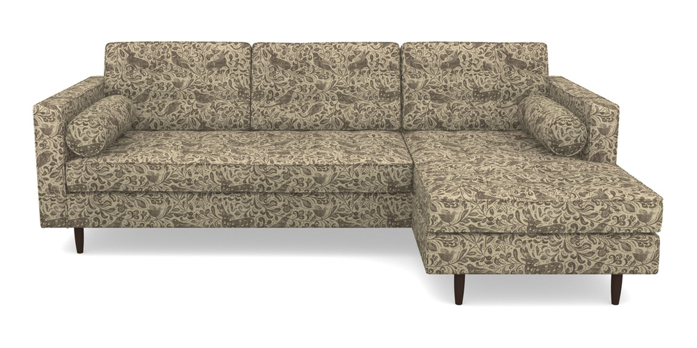 Product photograph of Marylebone Rhf Chaise In V A Drawn From Nature - Bird And Rabbit - Brown from Sofas and Stuff Limited