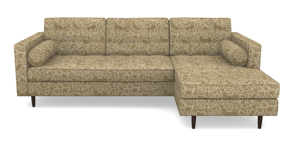 Product photograph of Marylebone Rhf Chaise In V A Drawn From Nature - Bird And Rabbit - Gold from Sofas and Stuff Limited