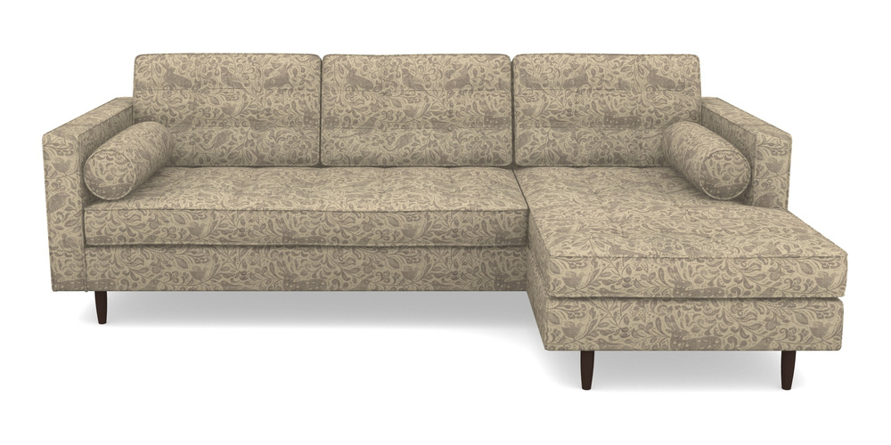 Product photograph of Marylebone Rhf Chaise In V A Drawn From Nature - Bird And Rabbit - Grey from Sofas and Stuff Limited