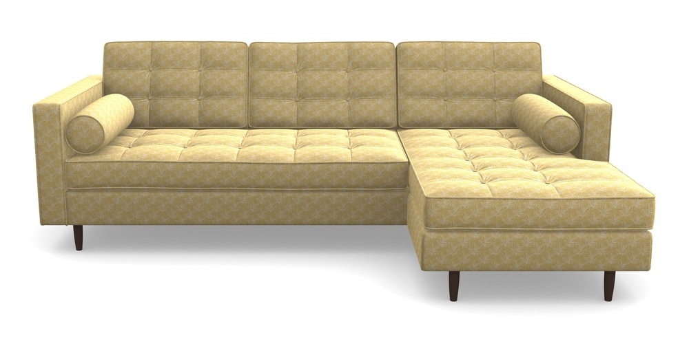 Product photograph of Marylebone Rhf Chaise In Cloth 21 - Decorative Leaf - Canary from Sofas and Stuff Limited