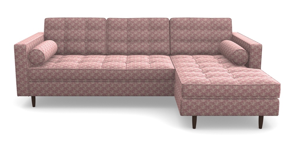 Product photograph of Marylebone Rhf Chaise In Cloth 21 - Decorative Leaf - Cassis from Sofas and Stuff Limited