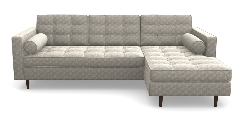 Product photograph of Marylebone Rhf Chaise In Cloth 21 - Decorative Leaf - Magnesium from Sofas and Stuff Limited