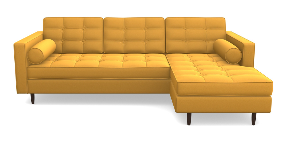 Product photograph of Marylebone Rhf Chaise In Clever Glossy Velvet - Fools Gold from Sofas and Stuff Limited