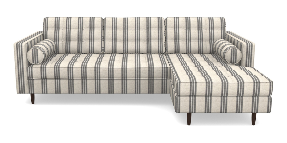 Product photograph of Marylebone Rhf Chaise In Cloth 18 Stripes - Bengal - Bible Black from Sofas and Stuff Limited