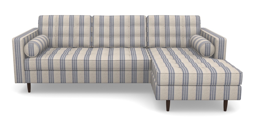 Product photograph of Marylebone Rhf Chaise In Cloth 18 Stripes - Bengal - Indigo from Sofas and Stuff Limited