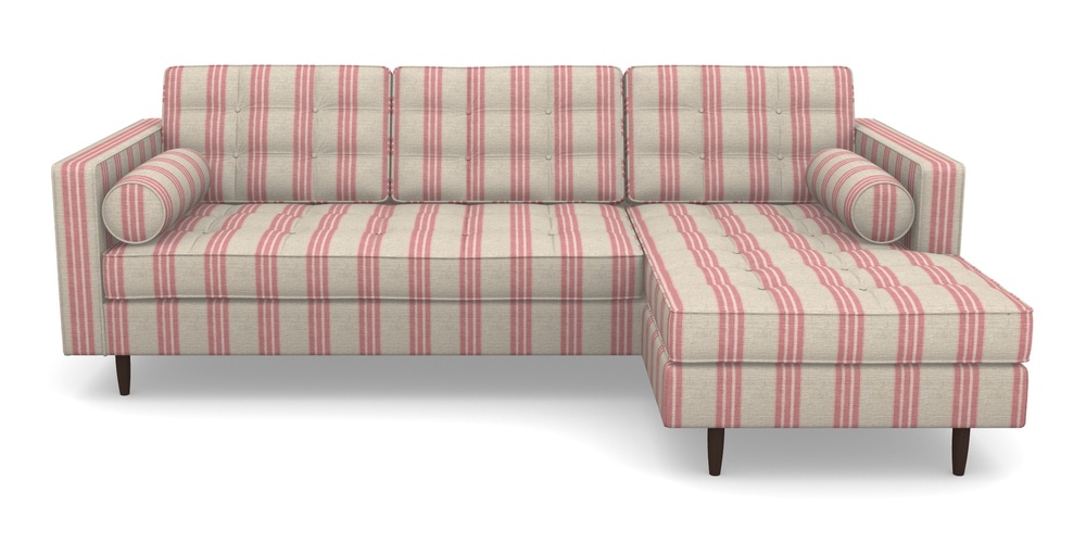 Product photograph of Marylebone Rhf Chaise In Cloth 18 Stripes - Bengal - Cranberry from Sofas and Stuff Limited