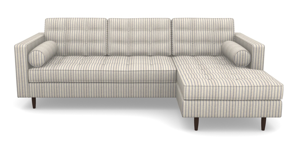 Product photograph of Marylebone Rhf Chaise In Cloth 18 Stripes - Ticking - Indigo from Sofas and Stuff Limited