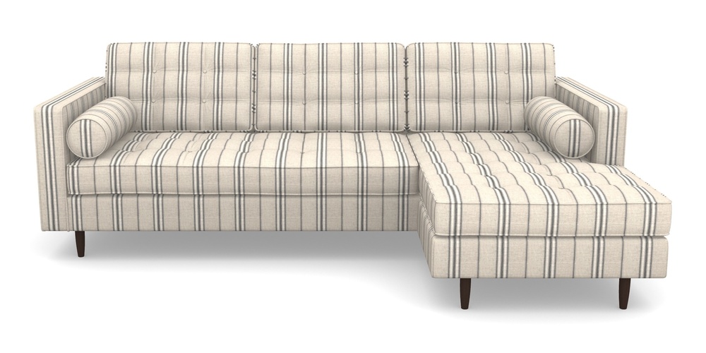 Product photograph of Marylebone Rhf Chaise In Cloth 18 Stripes - Regimental - Bible Black from Sofas and Stuff Limited