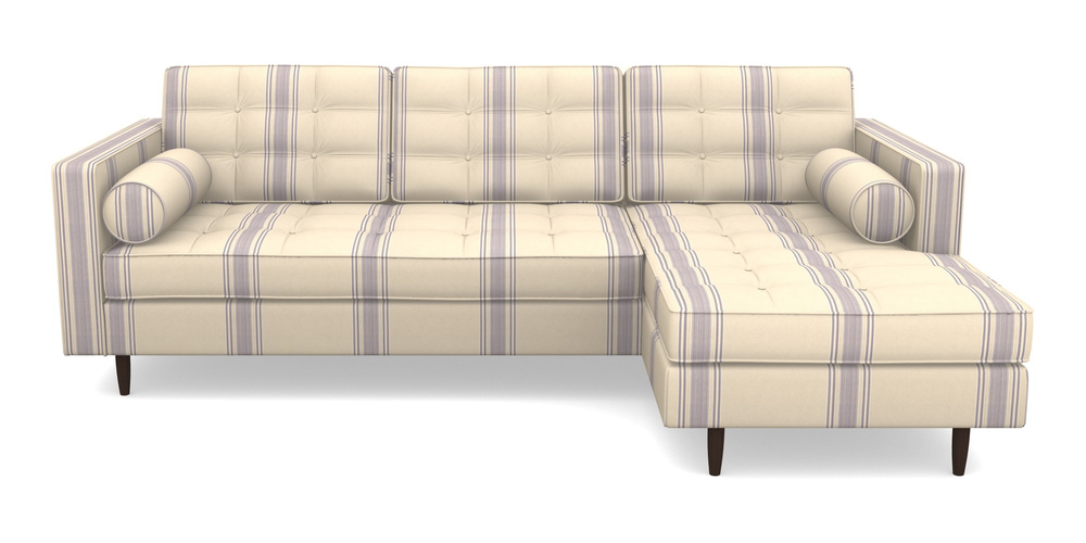 Product photograph of Marylebone Rhf Chaise In Cloth 22 - Racing Stripes Cheltenham - Blueberry from Sofas and Stuff Limited