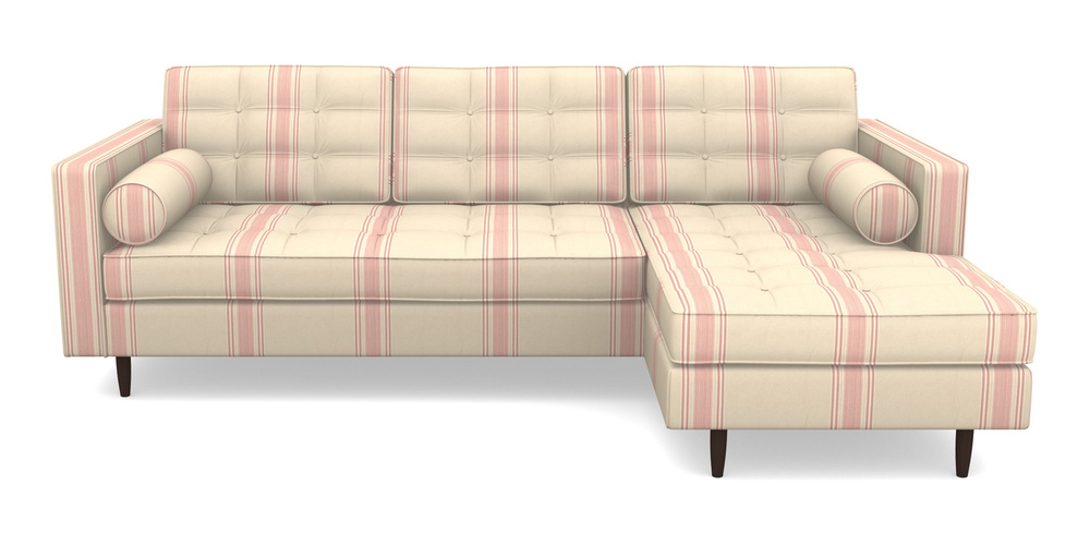 Product photograph of Marylebone Rhf Chaise In Cloth 22 - Racing Stripes Cheltenham - Cherry from Sofas and Stuff Limited