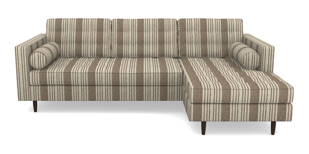 Product photograph of Marylebone Rhf Chaise In Cloth 22 - Bayadere - Peat from Sofas and Stuff Limited