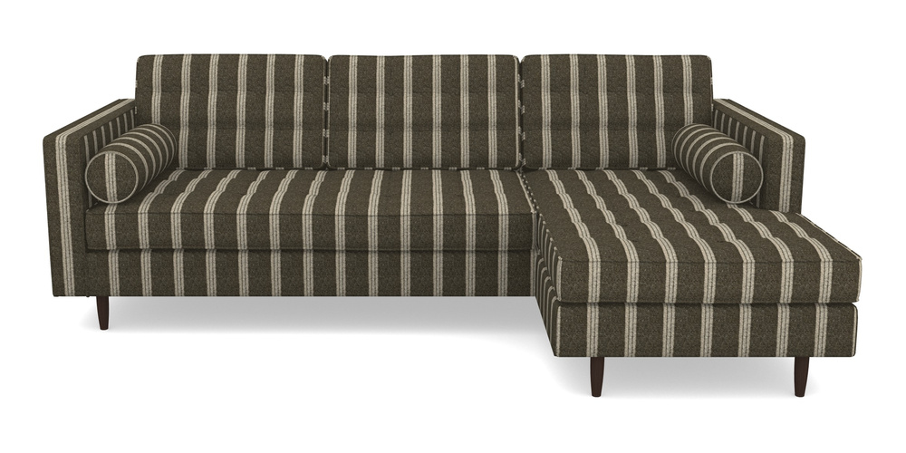 Product photograph of Marylebone Rhf Chaise In Cloth 20 - Design 2 - Olive Stripe from Sofas and Stuff Limited