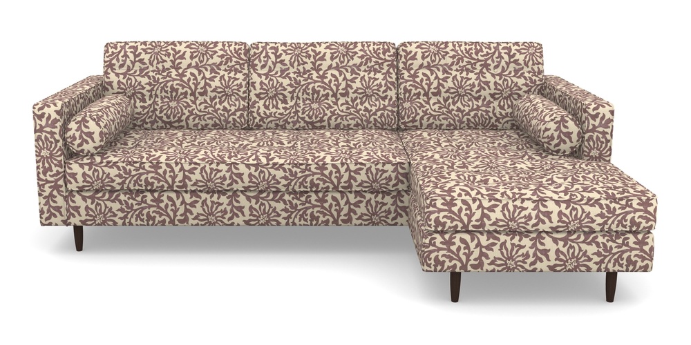 Product photograph of Marylebone Rhf Chaise In V A Brompton Collection - Floral Scroll - Cacao from Sofas and Stuff Limited