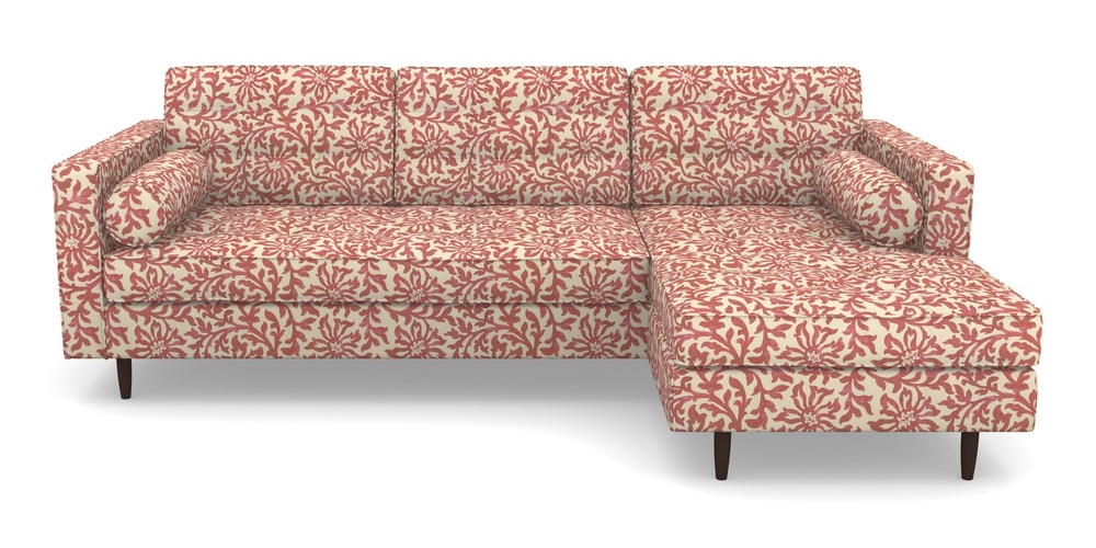 Product photograph of Marylebone Rhf Chaise In V A Brompton Collection - Floral Scroll - Chilli from Sofas and Stuff Limited