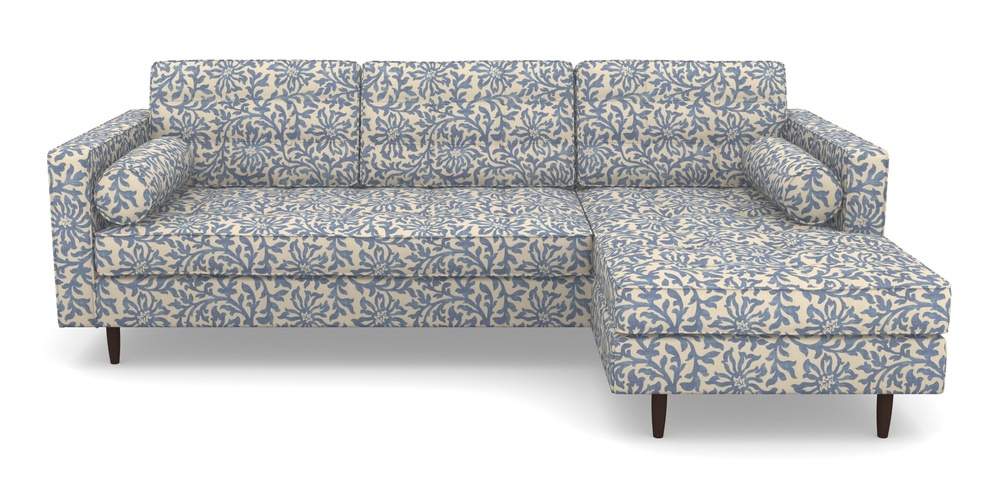 Product photograph of Marylebone Rhf Chaise In V A Brompton Collection - Floral Scroll - Morning Blue from Sofas and Stuff Limited