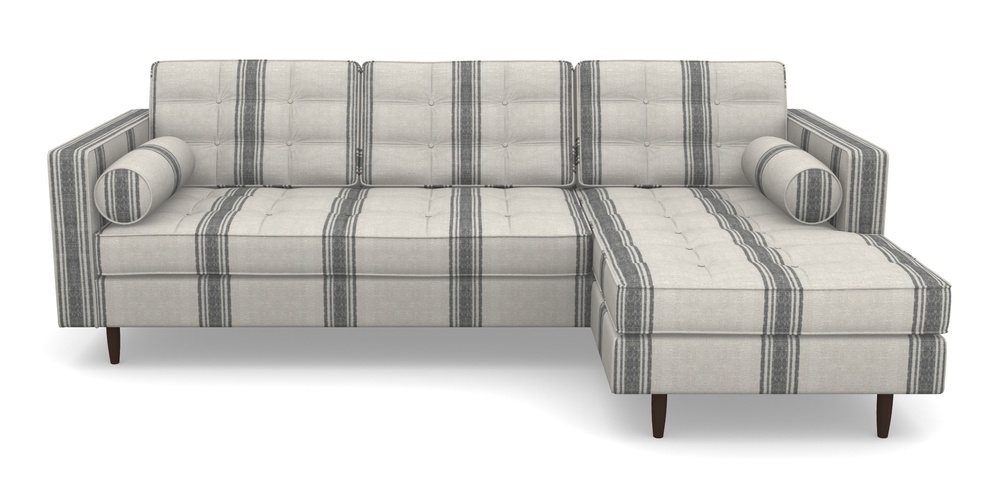 Product photograph of Marylebone Rhf Chaise In Flemish Stripe - Flemish Black from Sofas and Stuff Limited