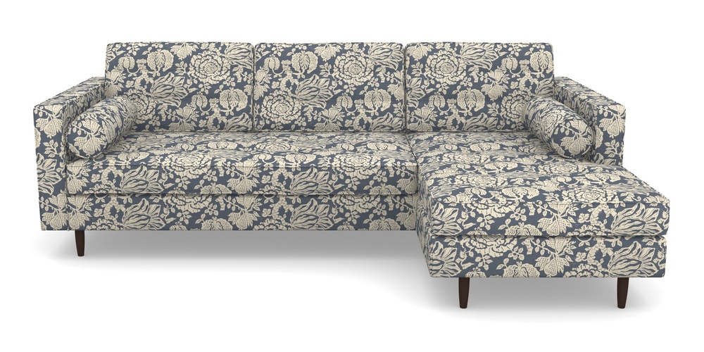 Product photograph of Marylebone Rhf Chaise In V A Brompton Collection - Flowering Kale - Midnight Blue from Sofas and Stuff Limited