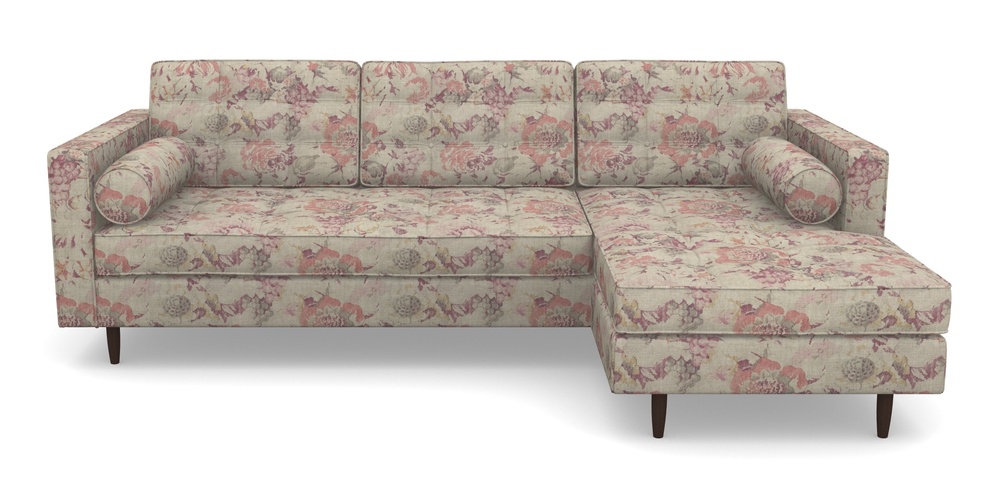 Product photograph of Marylebone Rhf Chaise In Floral Linen - Faith Antique Sangria from Sofas and Stuff Limited