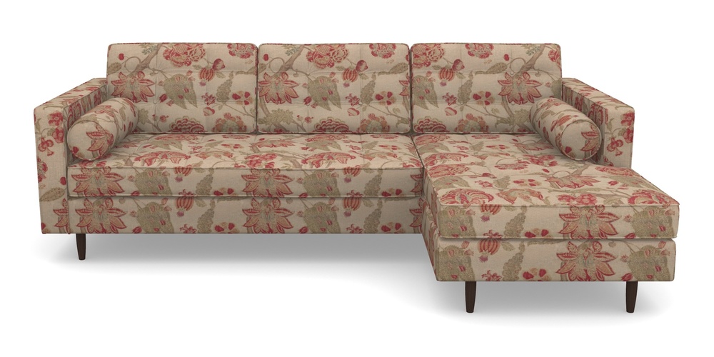 Product photograph of Marylebone Rhf Chaise In Floral Linen - Indienne T Rosso from Sofas and Stuff Limited