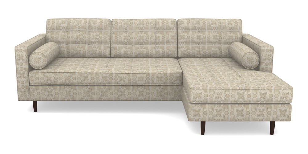 Product photograph of Marylebone Rhf Chaise In Rhs Collection - Small Knot Garden Cotton Weave - Gold from Sofas and Stuff Limited