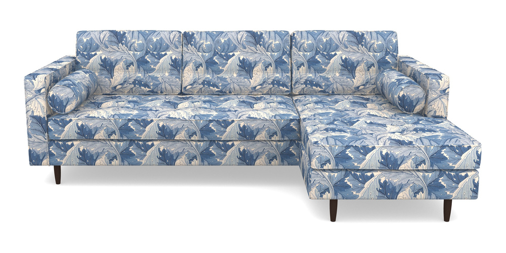 Product photograph of Marylebone Rhf Chaise In William Morris Collection - Acanthus - Woad from Sofas and Stuff Limited