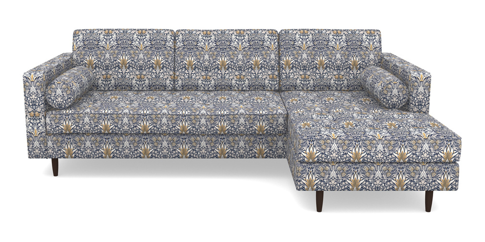 Product photograph of Marylebone Rhf Chaise In William Morris Collection - Snakeshead - Indigo Hemp from Sofas and Stuff Limited