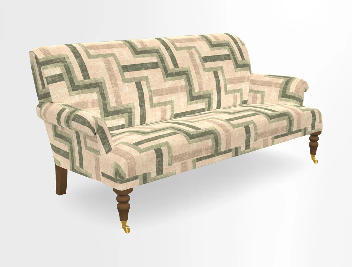 Midhurst Sofa in V&A Collection Botanical Collage All Over