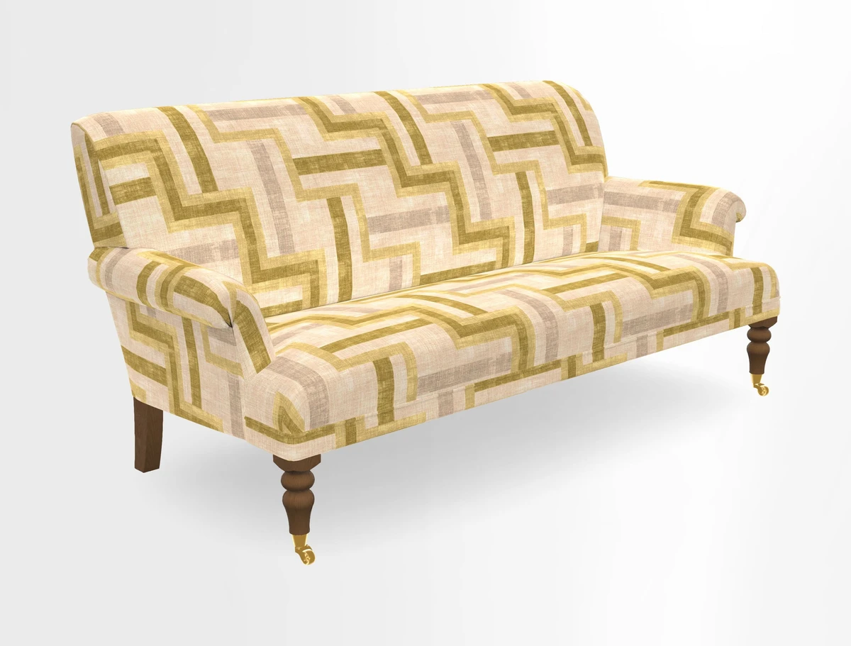 Midhurst Sofa in V&A Collection Botanical Collage All Over