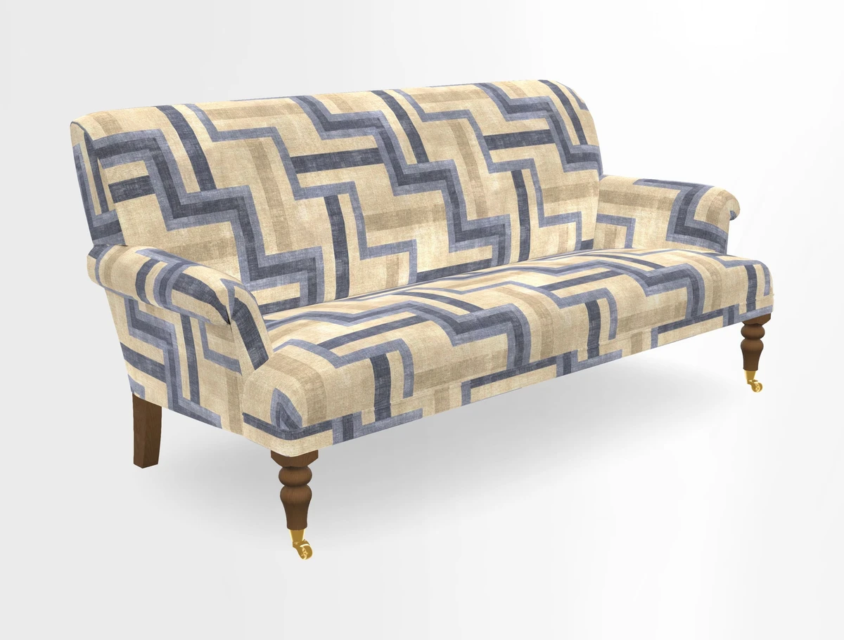 Midhurst Sofa in V&A Collection Botanical Collage All Over