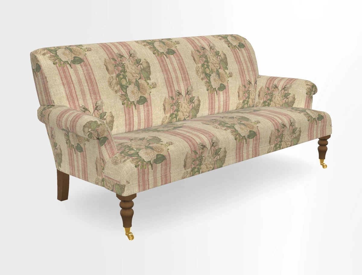 Midhurst Sofa in V&A Collection Botanical Collage All Over