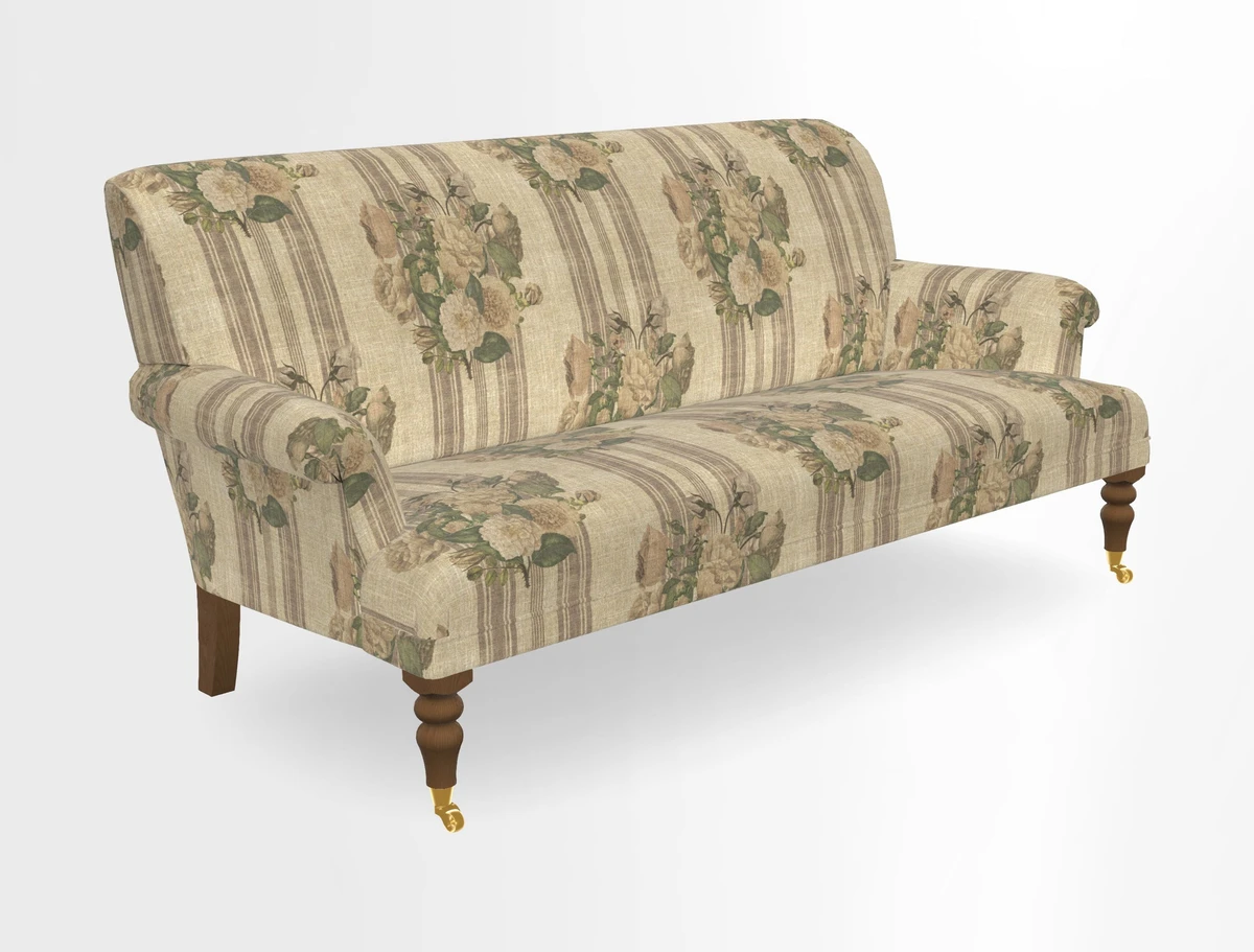 Midhurst Sofa in V&A Collection Botanical Collage All Over
