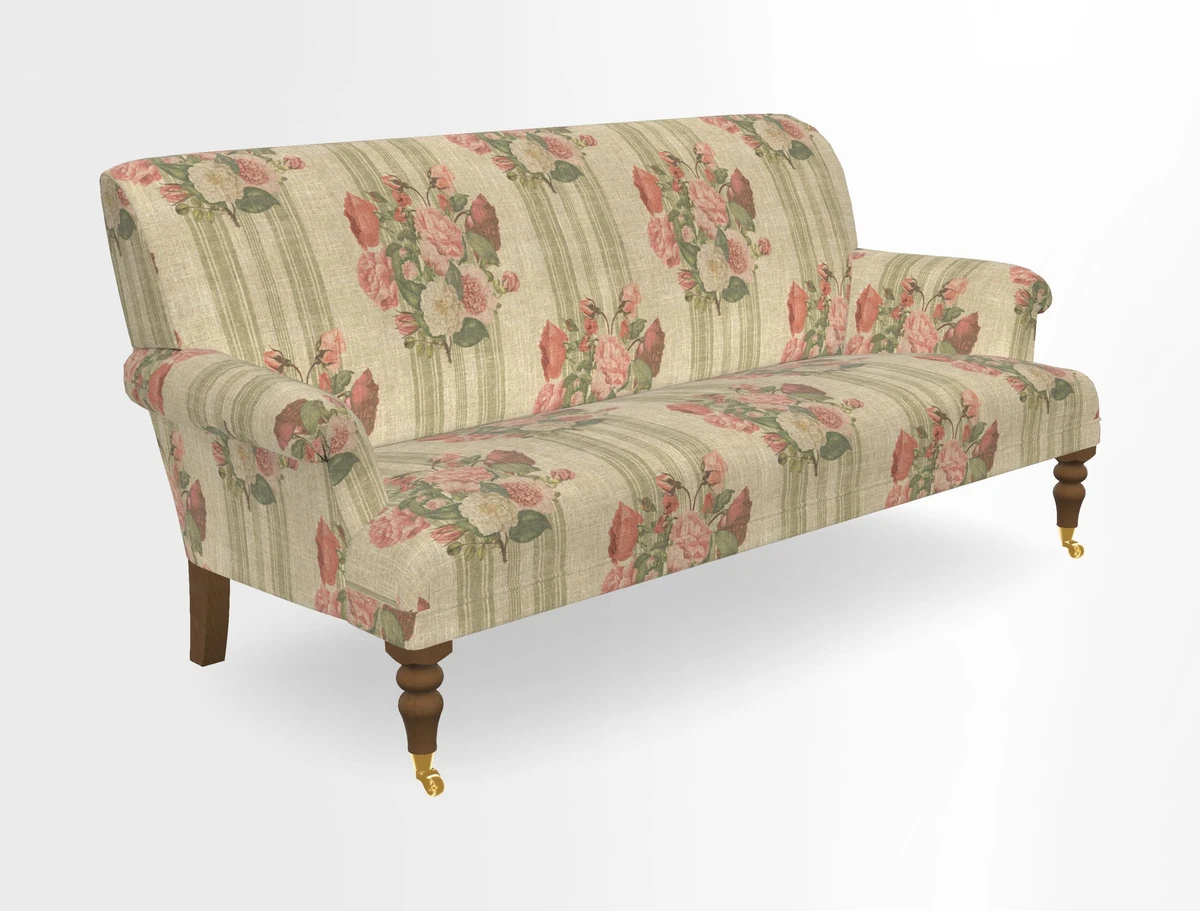 Midhurst Sofa in V&A Collection Botanical Collage All Over