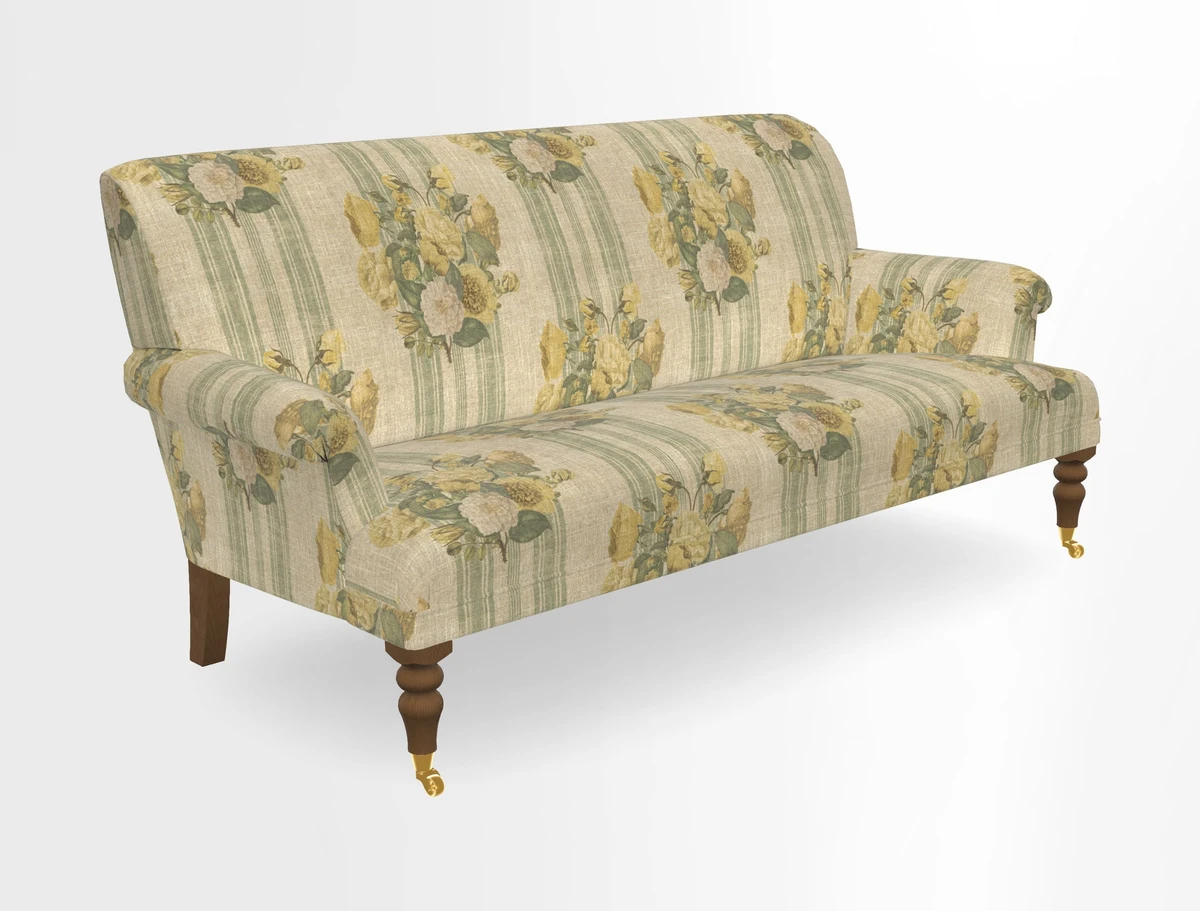 Midhurst Sofa in V&A Collection Botanical Collage All Over