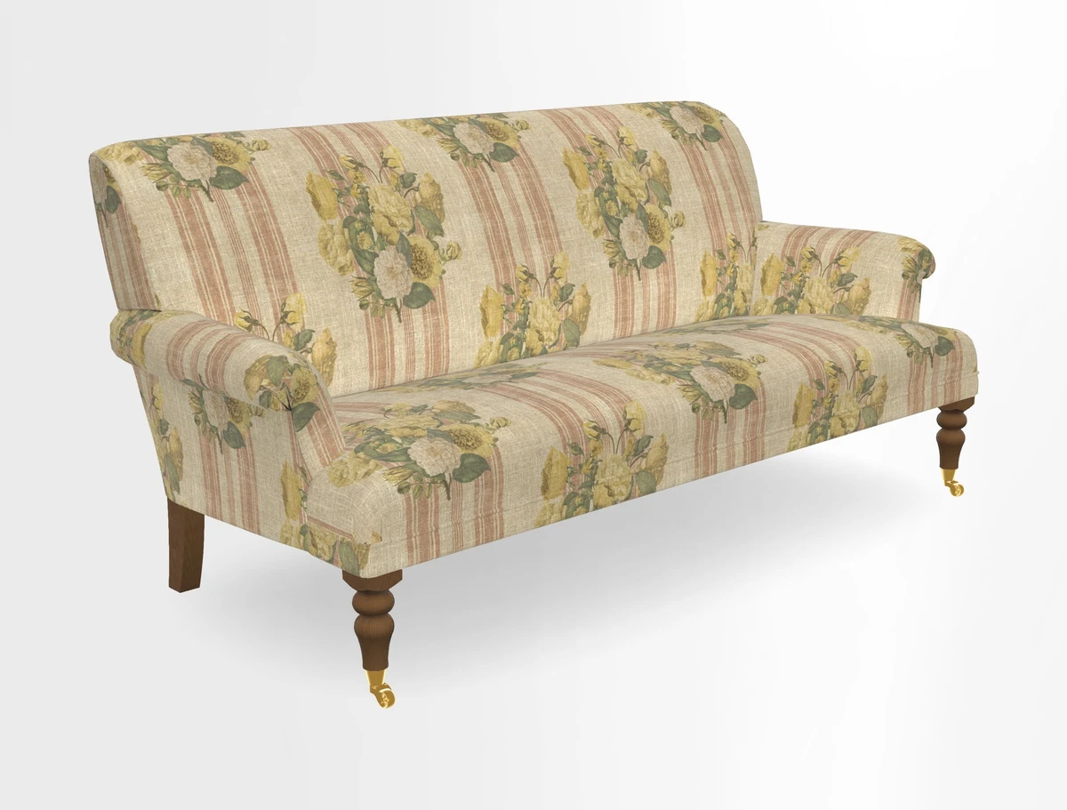 Midhurst Sofa in V&A Collection Botanical Collage All Over