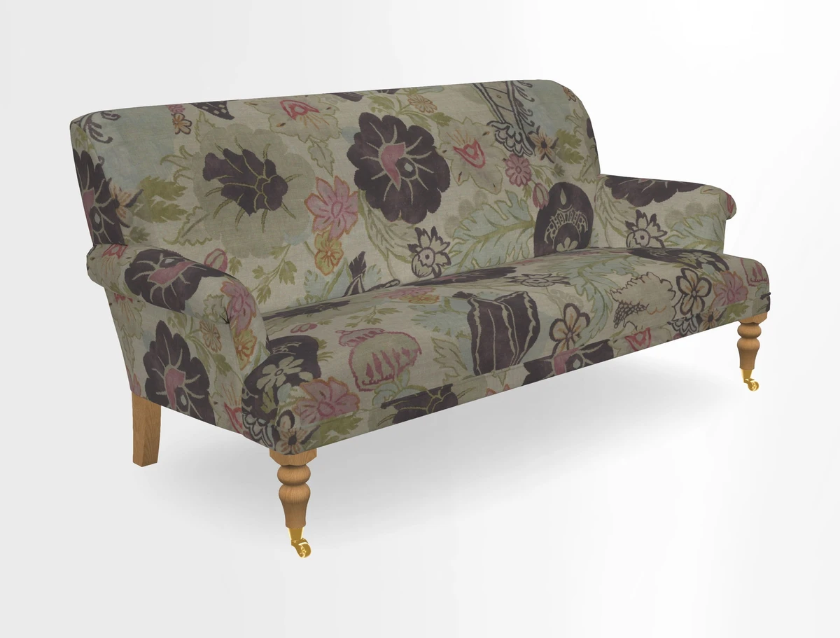 Midhurst Sofa in V&A Collection Botanical Collage All Over