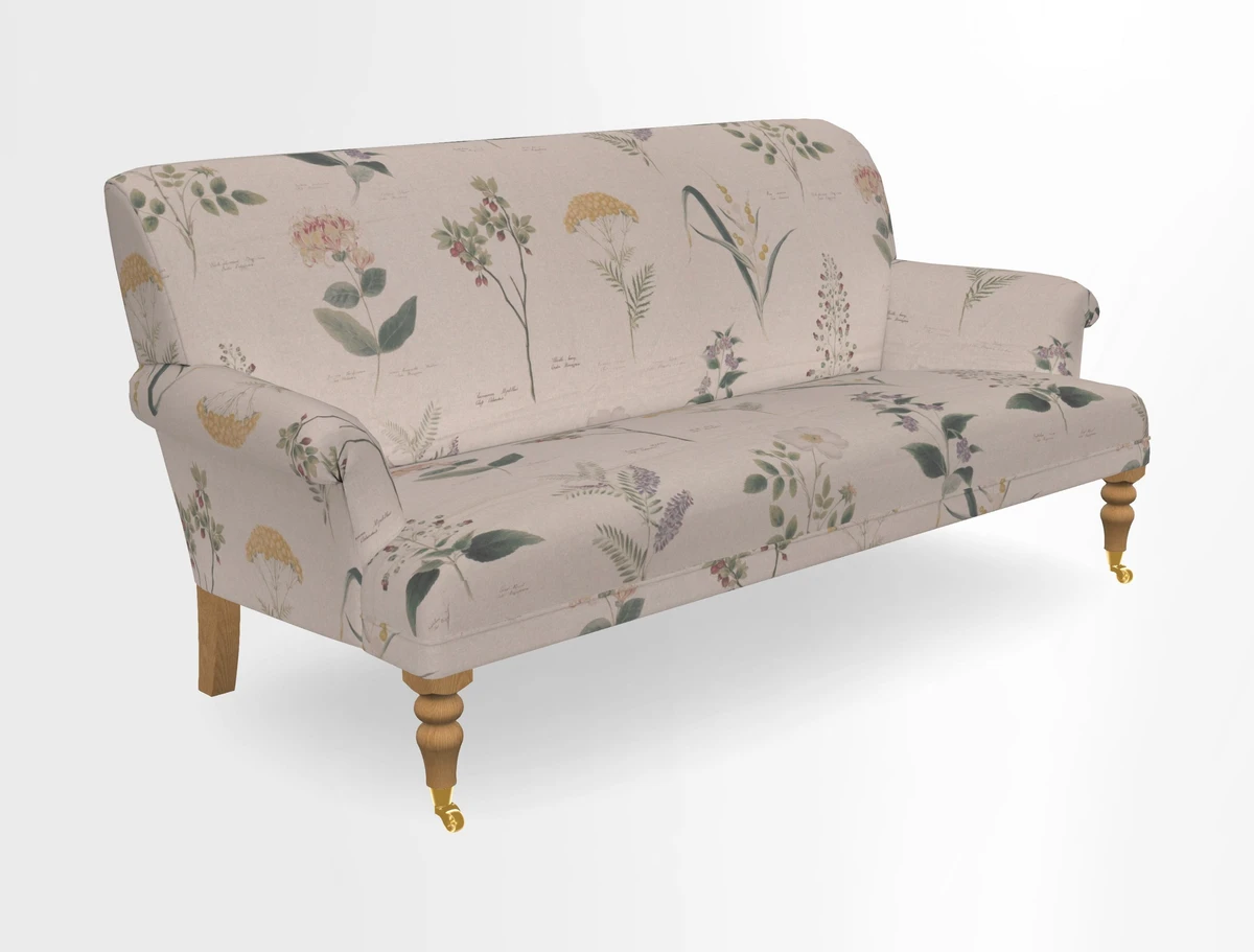 Midhurst Sofa in V&A Collection Botanical Collage All Over