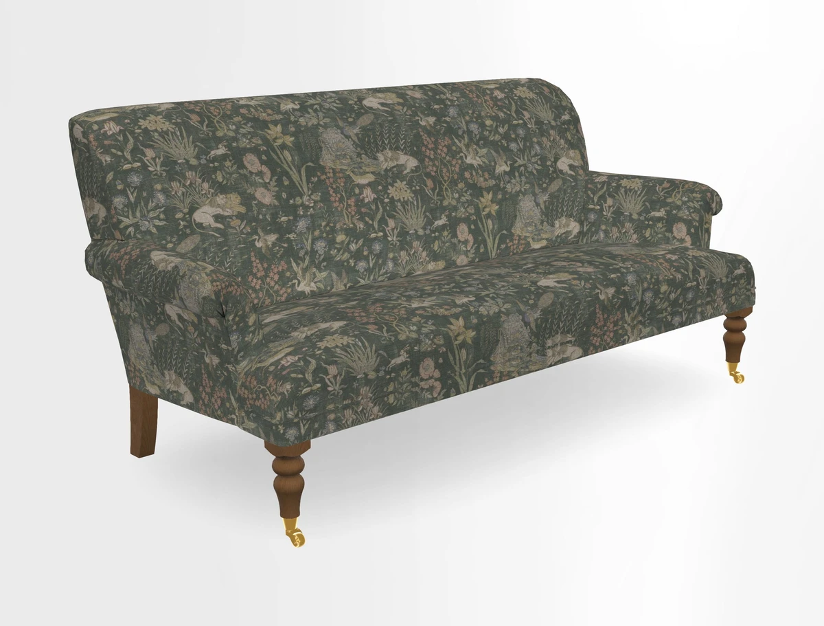 Midhurst Sofa in V&A Collection Botanical Collage All Over