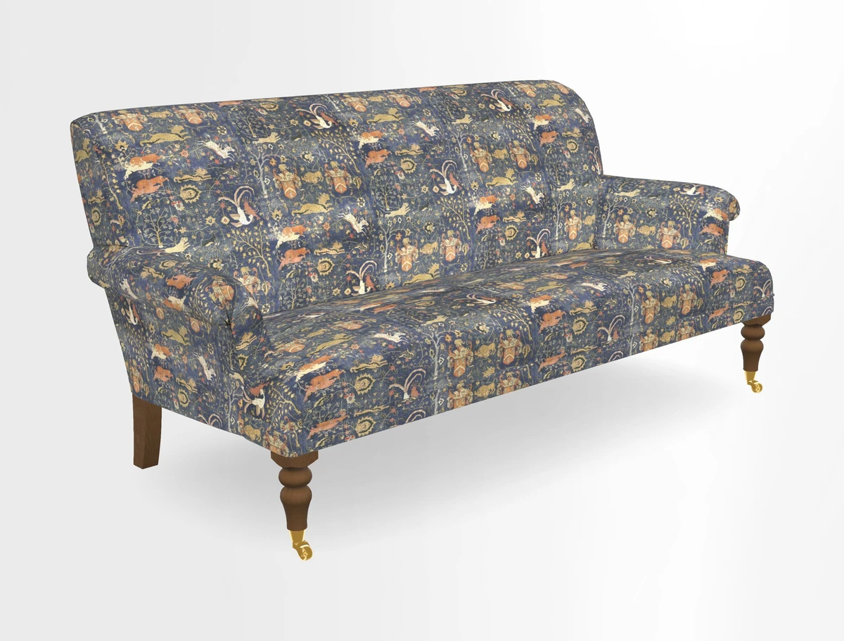 Midhurst Sofa in V&A Collection Botanical Collage All Over