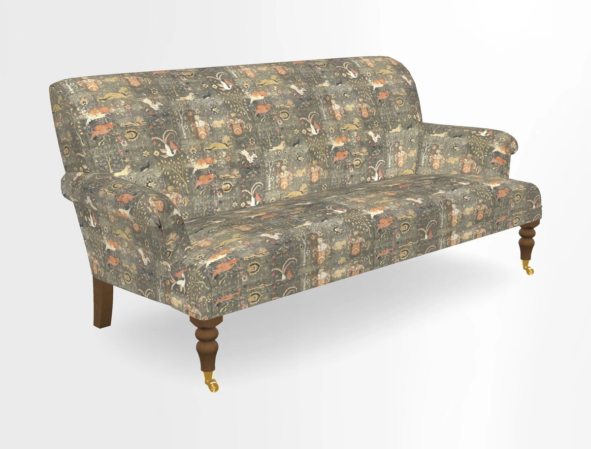 Midhurst Sofa in V&A Collection Botanical Collage All Over