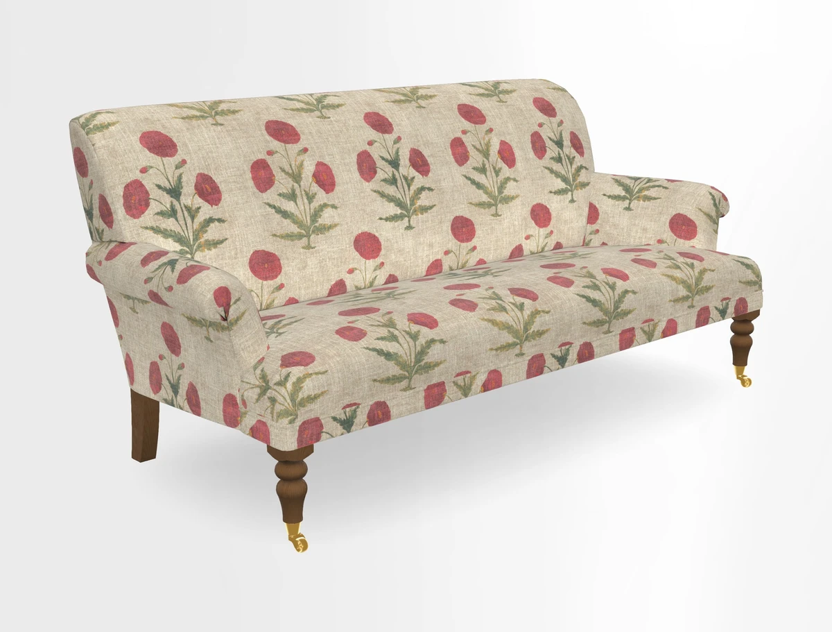 Midhurst Sofa in V&A Collection Botanical Collage All Over