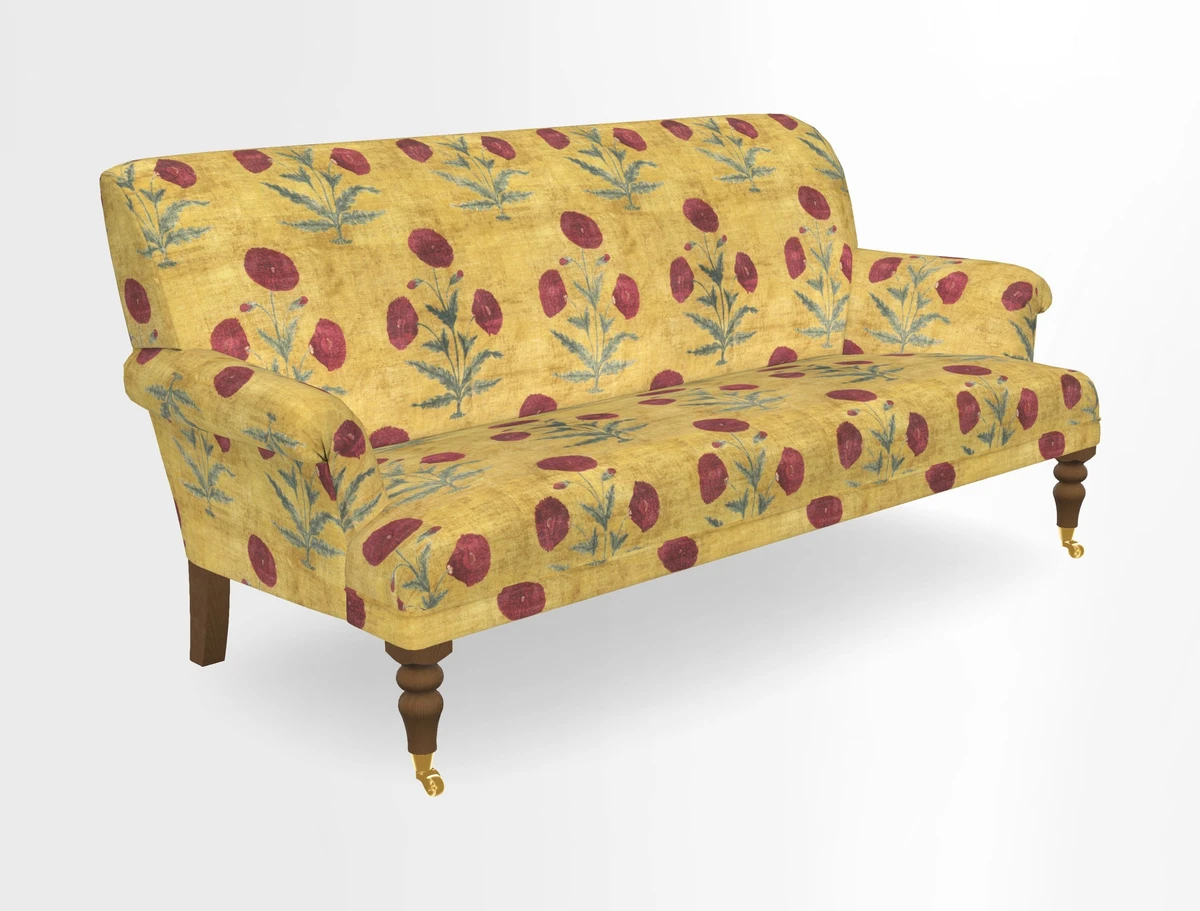 Midhurst Sofa in V&A Collection Botanical Collage All Over