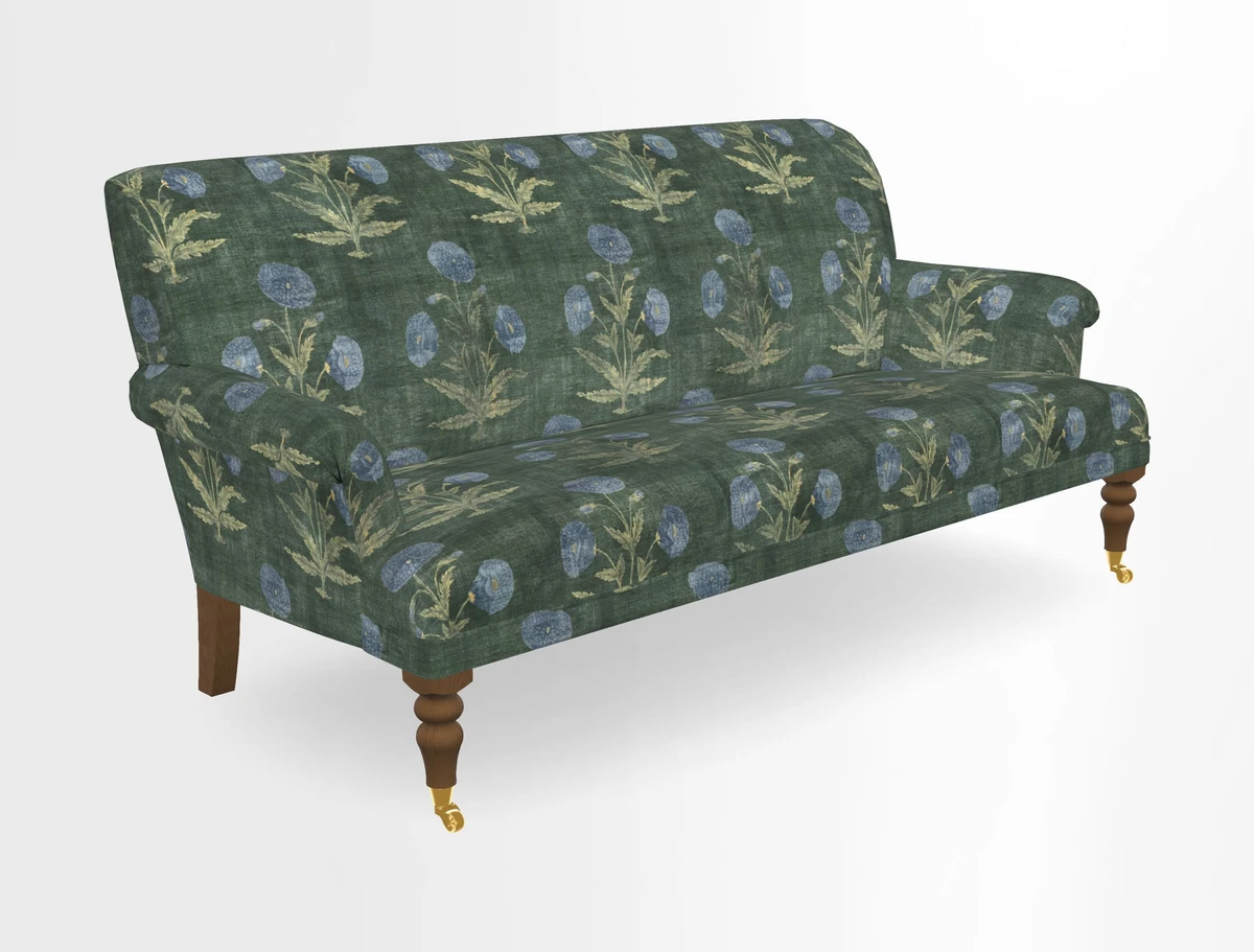 Midhurst Sofa in V&A Collection Botanical Collage All Over