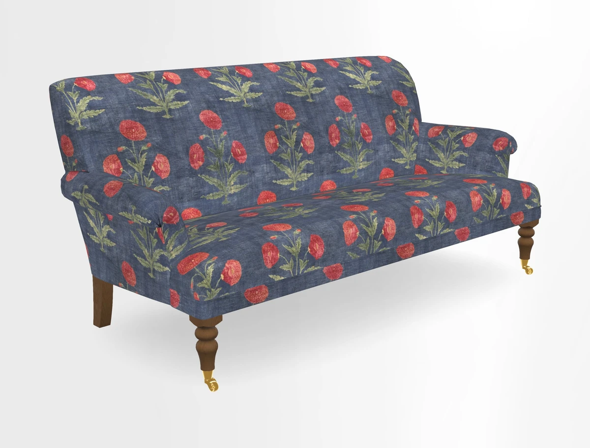 Midhurst Sofa in V&A Collection Botanical Collage All Over