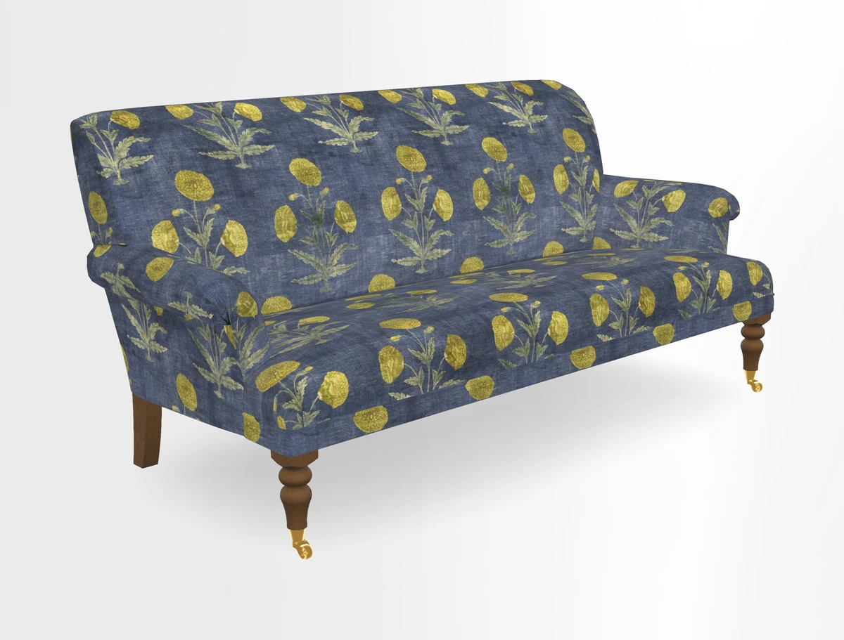 Midhurst Sofa in V&A Collection Botanical Collage All Over