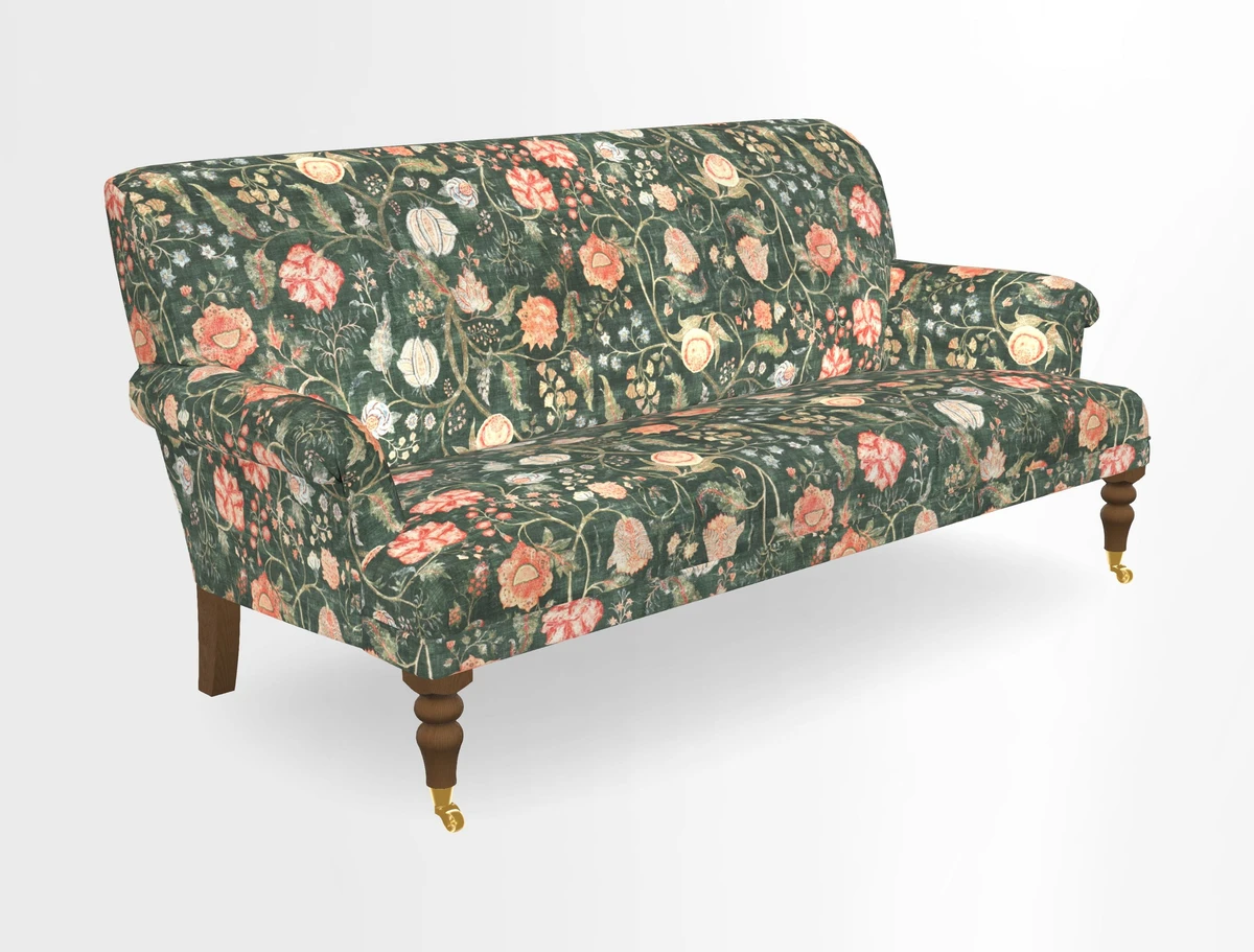 Midhurst Sofa in V&A Collection Botanical Collage All Over
