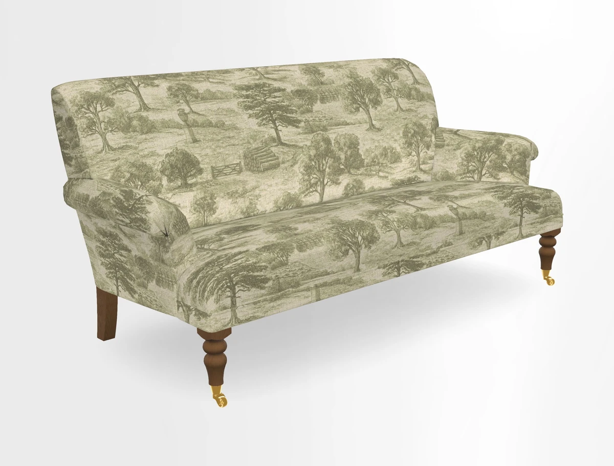 Midhurst Sofa in V&A Collection Botanical Collage All Over
